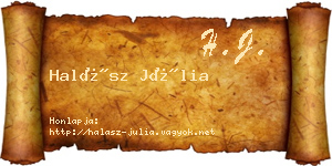 Halász Júlia névjegykártya