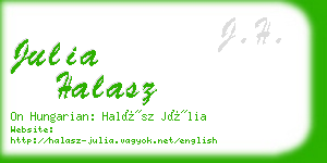 julia halasz business card